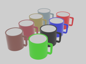 Set of 8 cups 3Dモデル