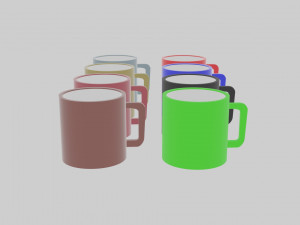 Set of 8 cups 3Dモデル