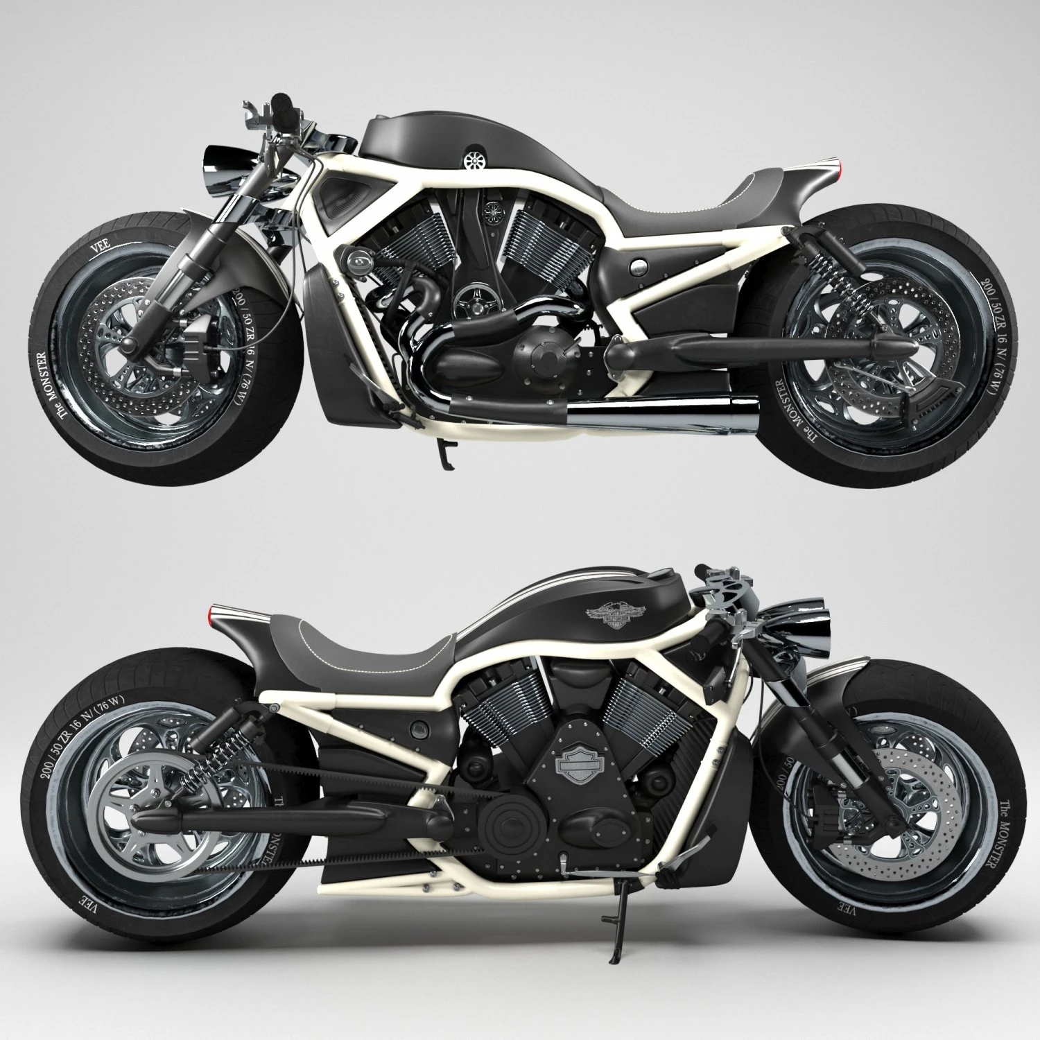 Motor Harley Davidson-DK 3D Model .c4d .max .obj .3ds .fbx .stl .blend 