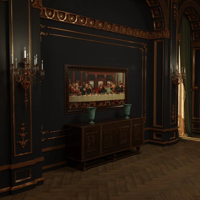 Classic console table 3D Model .c4d .max .obj .3ds .fbx .stl .blend