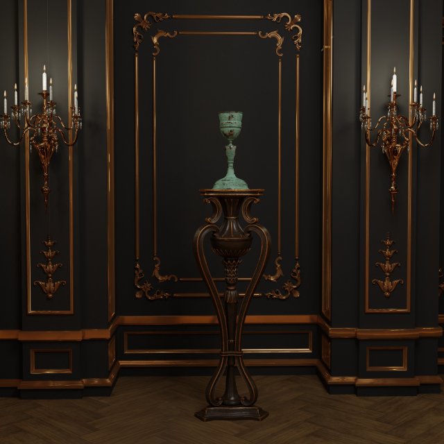 Classic table Modelo 3D .c4d .max .obj .3ds .fbx .stl .blend 