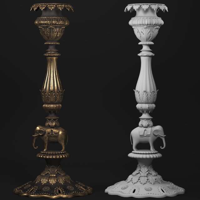 Classic bronze vase 3D Model .c4d .max .obj .3ds .fbx .stl .blend 