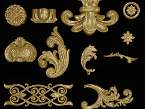 150 Professional ornament and 3Dmodel alpha Base Mesh high detailed 3D Model