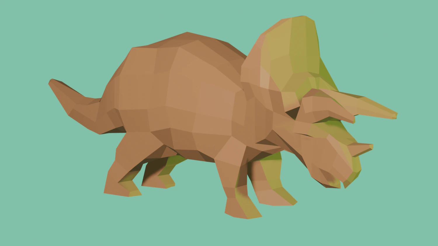 Dinosaur Low Polly 3D Model .c4d .max .obj .3ds .fbx .stl .blend 