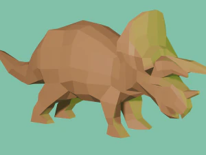 Dinozor D&uuml;ş&uuml;k Poli 3D Model
