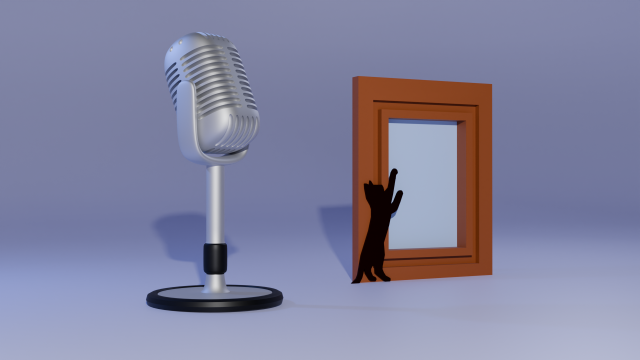Microphone and Portrait free Model 3D .c4d .max .obj .3ds .fbx .stl .blend