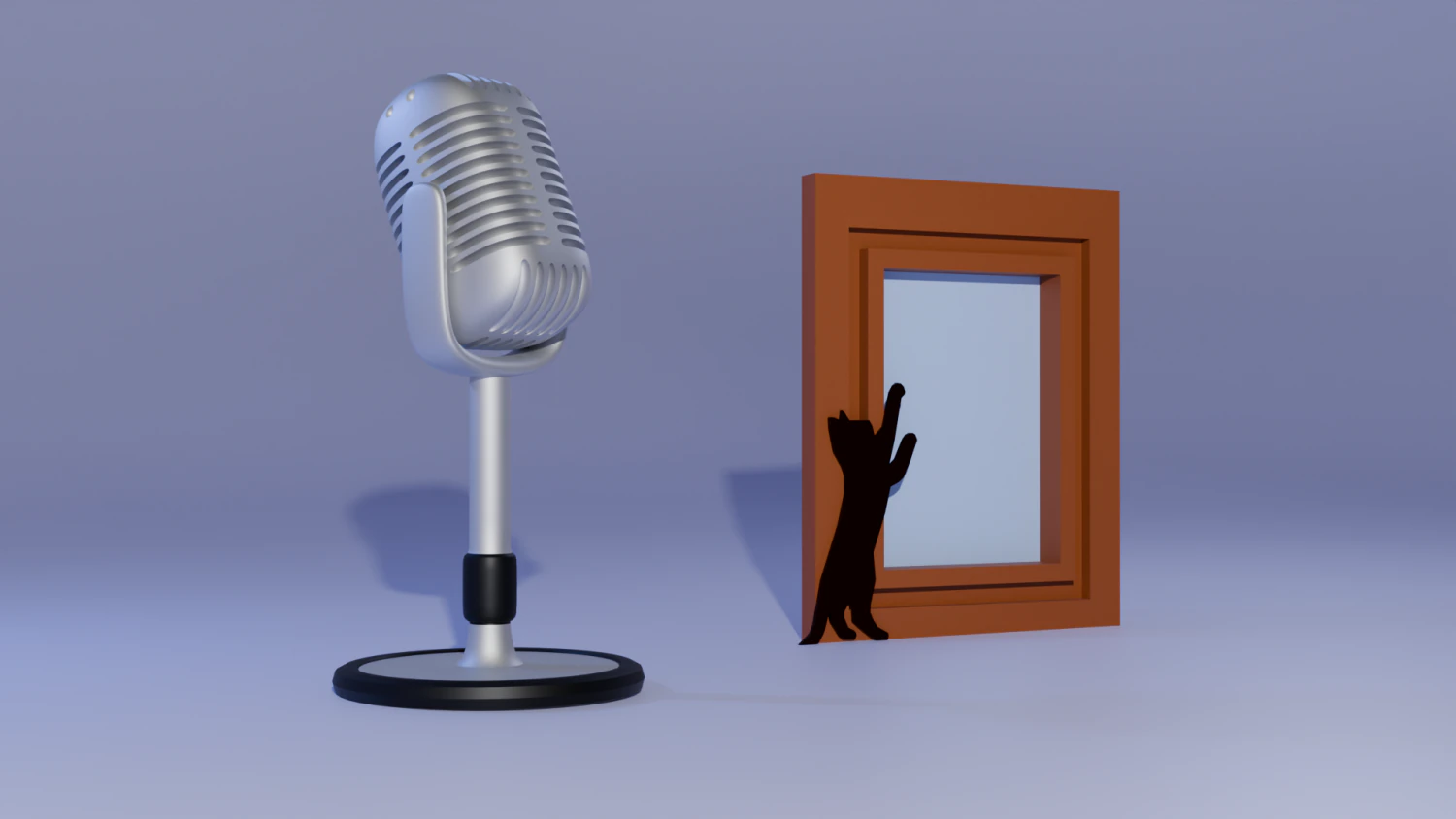 Microphone and Portrait free 3D Model .c4d .max .obj .3ds .fbx .stl .blend