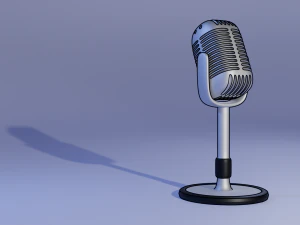 Microphone and Portrait free 3D Model