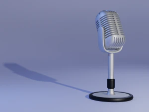 Microphone and Portrait free 3D Model