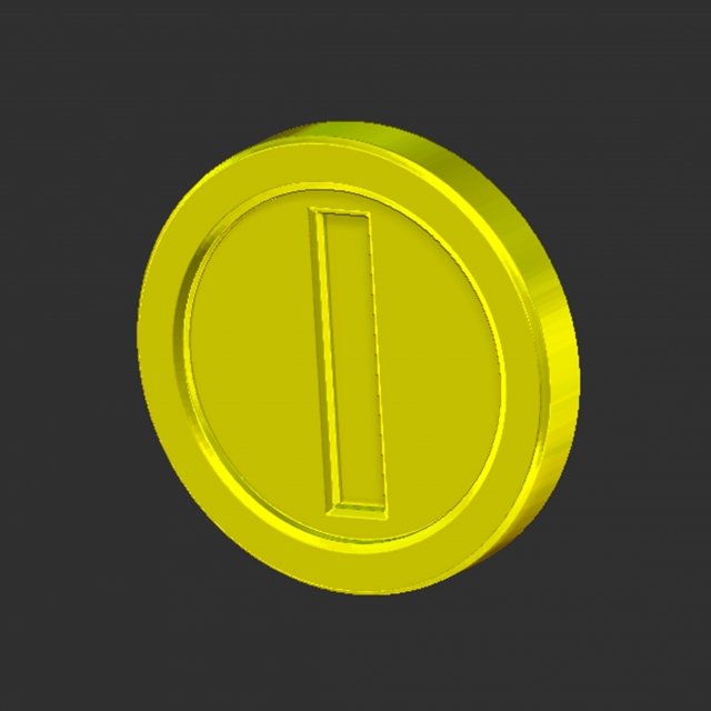 Coin Mario 3D-printmodel .c4d .max .obj .3ds .fbx .stl .blend 