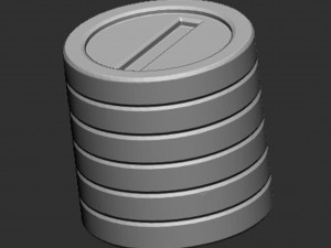 Stacked Mario Coins 3Dプリントモデル