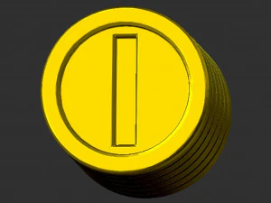Stacked Mario Coins 3D Print Model