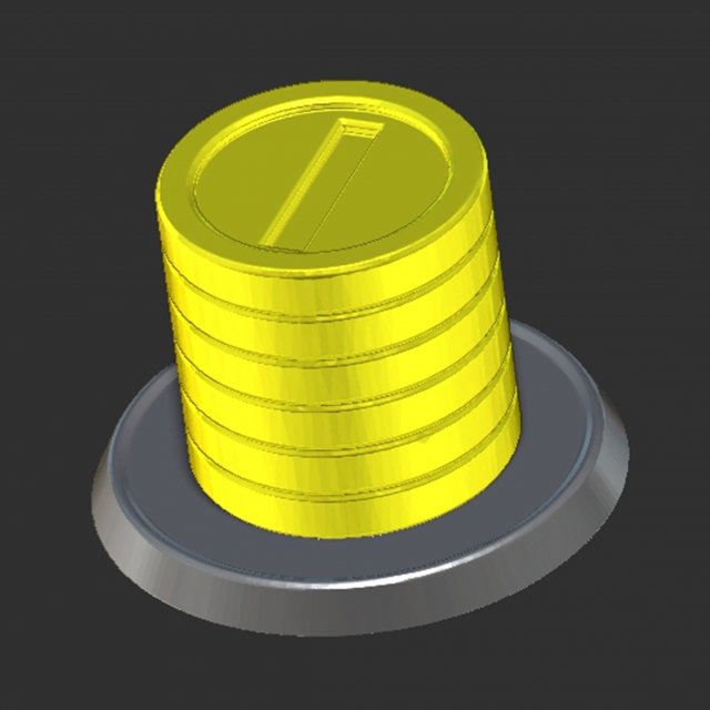 Stacked Mario Coins Based 3D Принт Модель .c4d .max .obj .3ds .fbx .stl .blend 