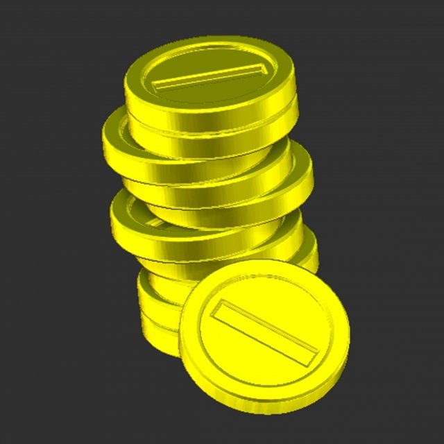 Mario Messy Coins 3D Принт Модель .c4d .max .obj .3ds .fbx .stl .blend 