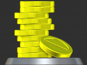 Mario Messy Coins Based Model Cetak 3D
