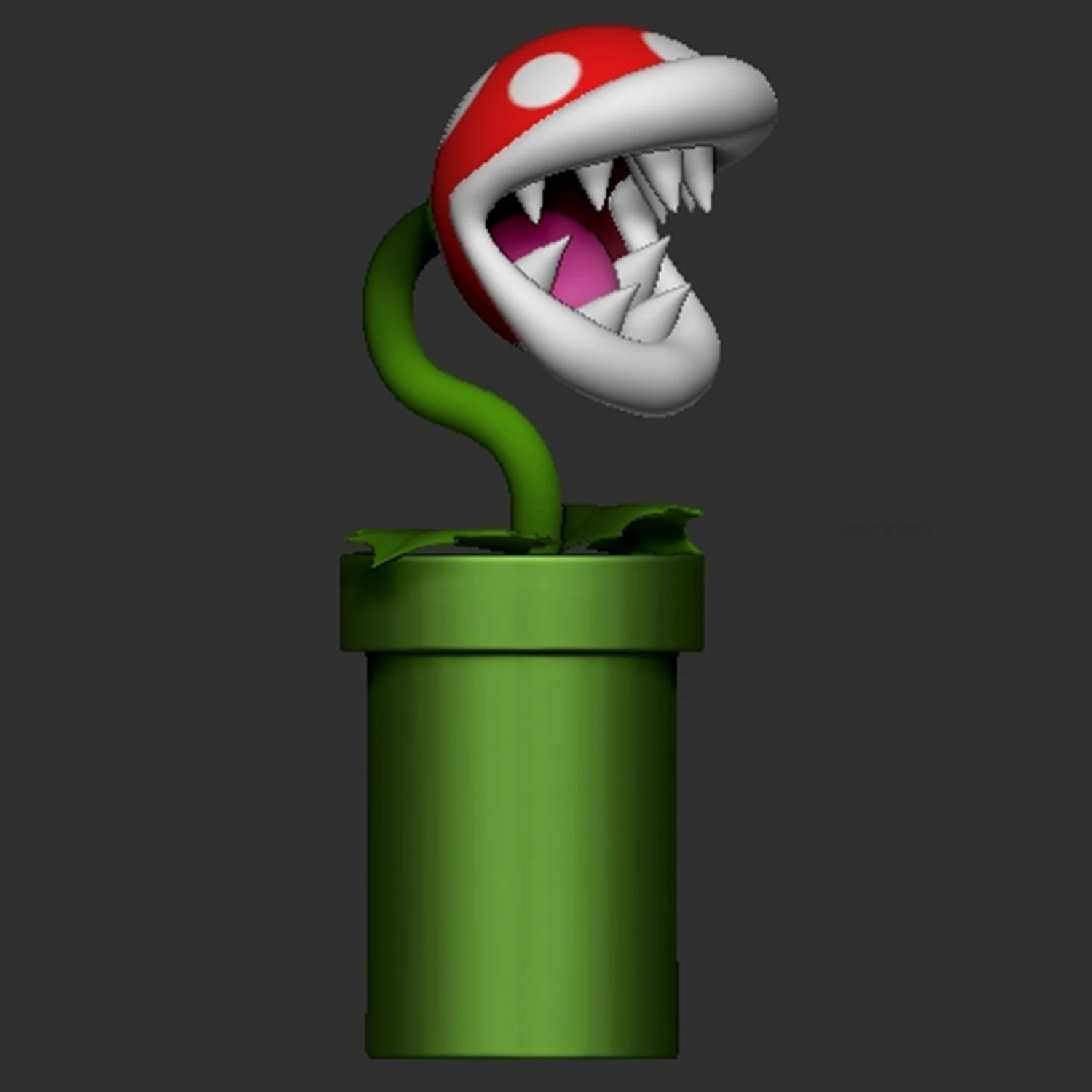 Piranha Plant Mario 3D Print Model .c4d .max .obj .3ds .fbx .stl .blend