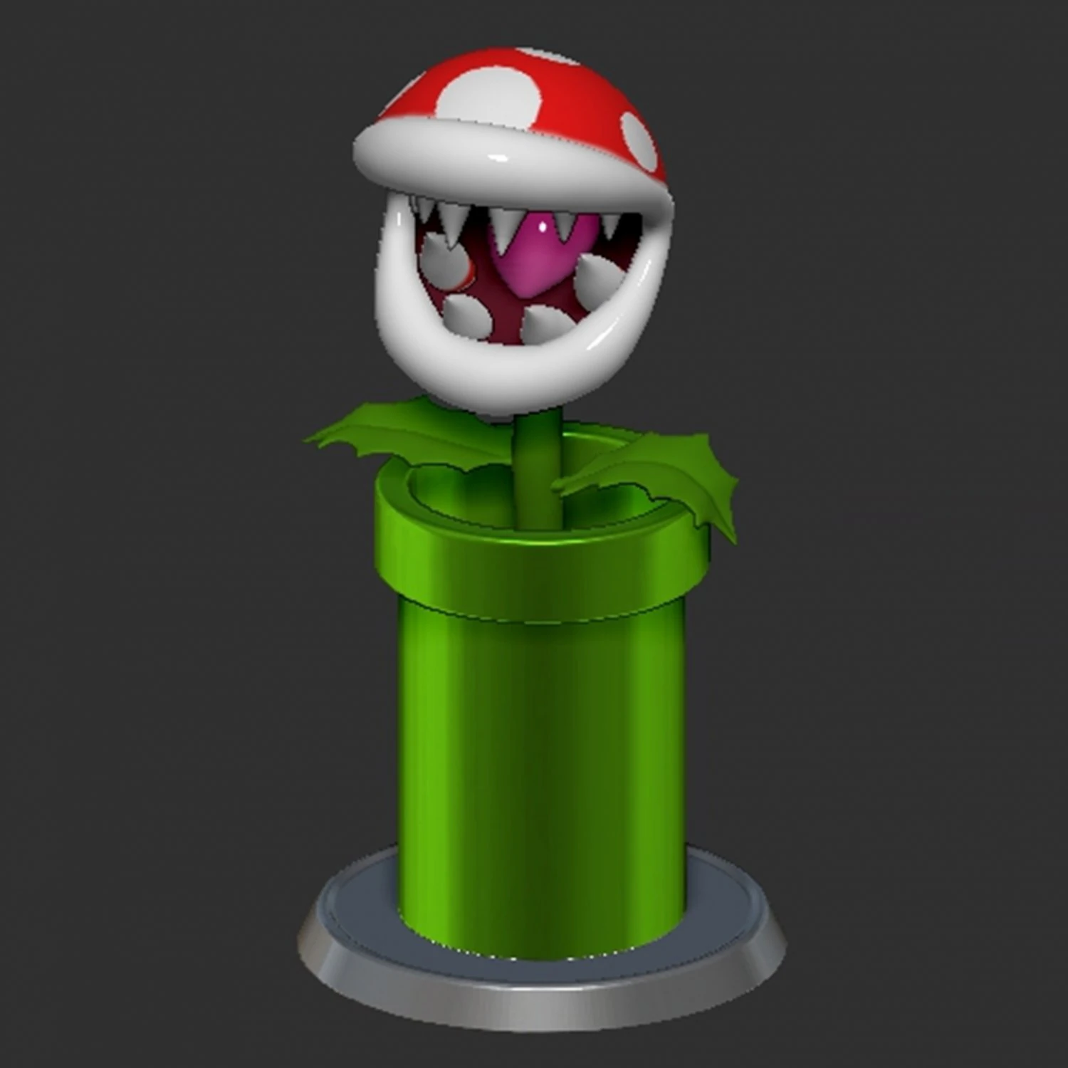 Piranha Plant Mario Based 3D Print Model .c4d .max .obj .3ds .fbx .stl .blend 