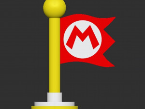 Checkpoint Flag Mario 3Dプリントモデル
