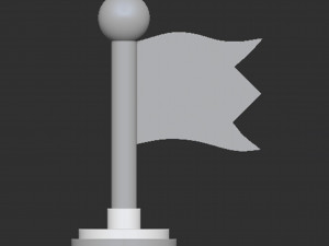Checkpoint Flag Mario 3Dプリントモデル