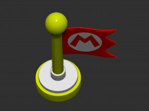 Checkpoint Flag Mario 3Dプリントモデル