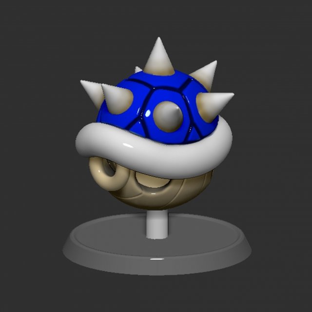 Mario Spiny Shell Koopa Troopa Based 3D Принт Модель .c4d .max .obj .3ds .fbx .stl .blend 
