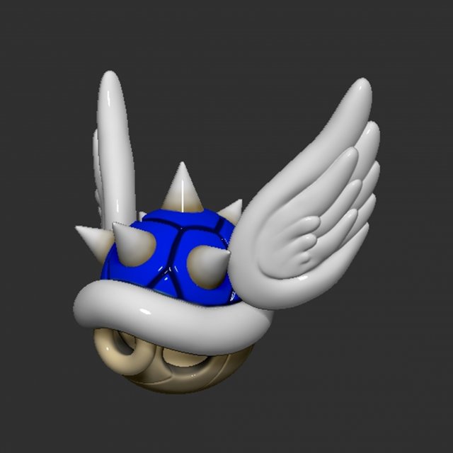 Mario Tortoise Shell with Spiny and Wings 3D Принт Модель .c4d .max .obj .3ds .fbx .stl .blend 