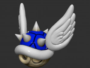 Mario Guscio di tartaruga con spine e ali Modello di stampa 3D