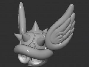 Mario Tortoise Shell with Spiny and Wings 3D Принт Модель