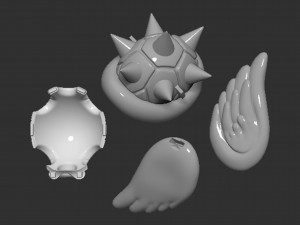 Mario Tortoise Shell with Spiny and Wings 3D Принт Модель