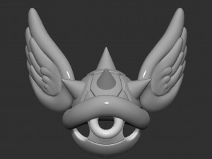 Mario Tortoise Shell with Spiny and Wings 3D Принт Модель