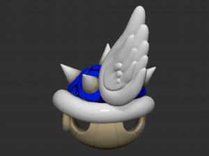 Mario Tortoise Shell with Spiny and Wings 3D Принт Модель