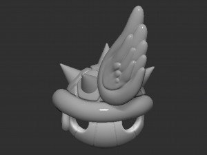 Mario Tortoise Shell with Spiny and Wings 3D Принт Модель