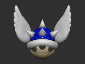 Mario Tortoise Shell with Spiny and Wings 3D Принт Модель