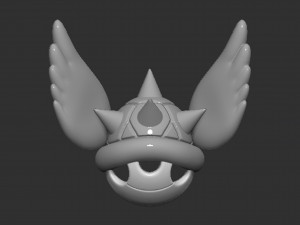 Mario Tortoise Shell with Spiny and Wings 3D Принт Модель