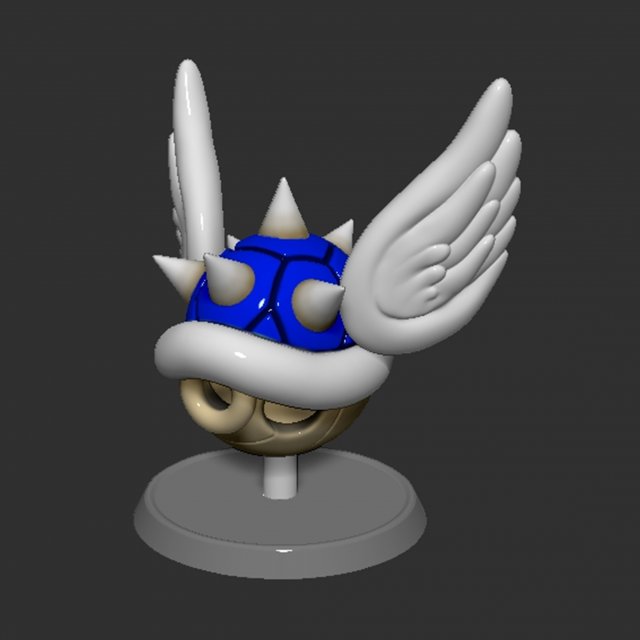 Mario Tortoise Shell with Spiny and Wings Based Modello di stampa 3D .c4d .max .obj .3ds .fbx .stl .blend 