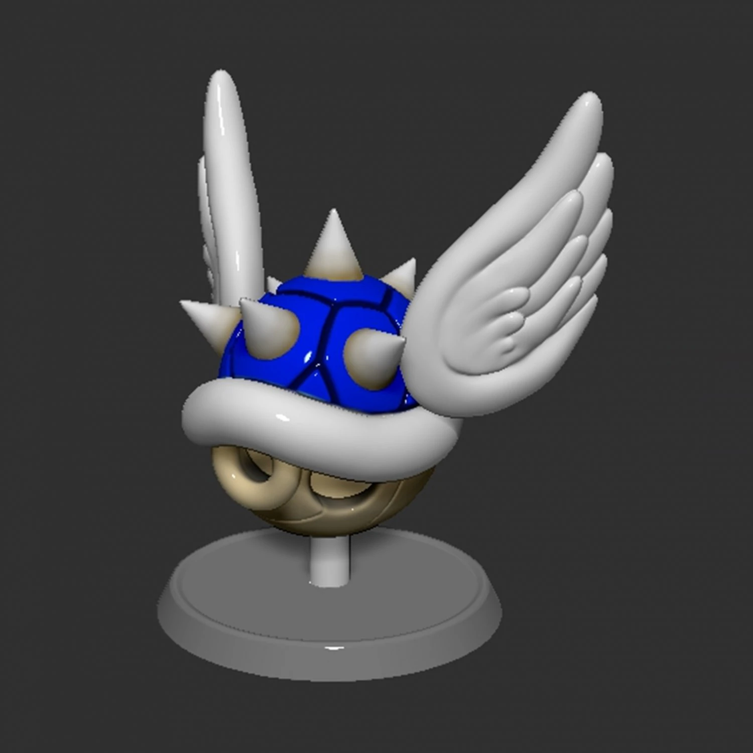 Mario Tortoise Shell with Spiny and Wings Based 3D Print Model .c4d .max .obj .3ds .fbx .stl .blend 