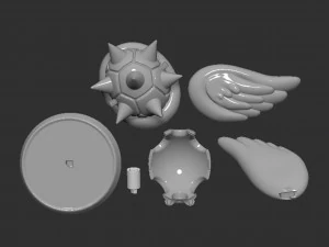 Mario Tortoise Shell with Spiny and Wings Based 3D Print Model