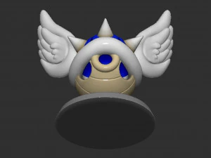 Mario Tortoise Shell with Spiny and Wings Based 3D Print Model