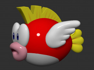 Mario Cheep Cheep Fish Modelo de Impressão 3D