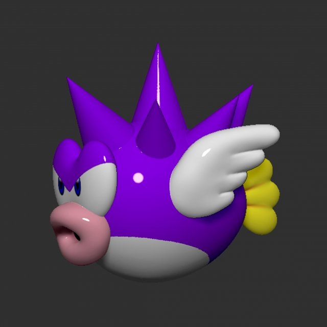 Mario Spiny Cheep Cheep Fish 3D प्रिंट मॉडल .c4d .max .obj .3ds .fbx .stl .blend 