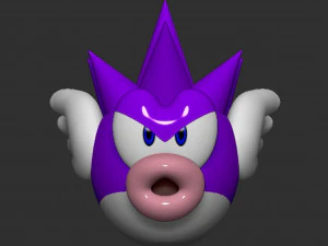 Mario Spiny Cheep Cheep Fish 3D Print Model