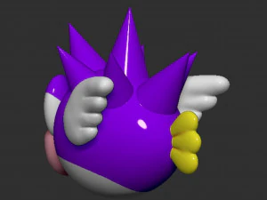 Mario Spiny Cheep Cheep Fish 3D Print Model