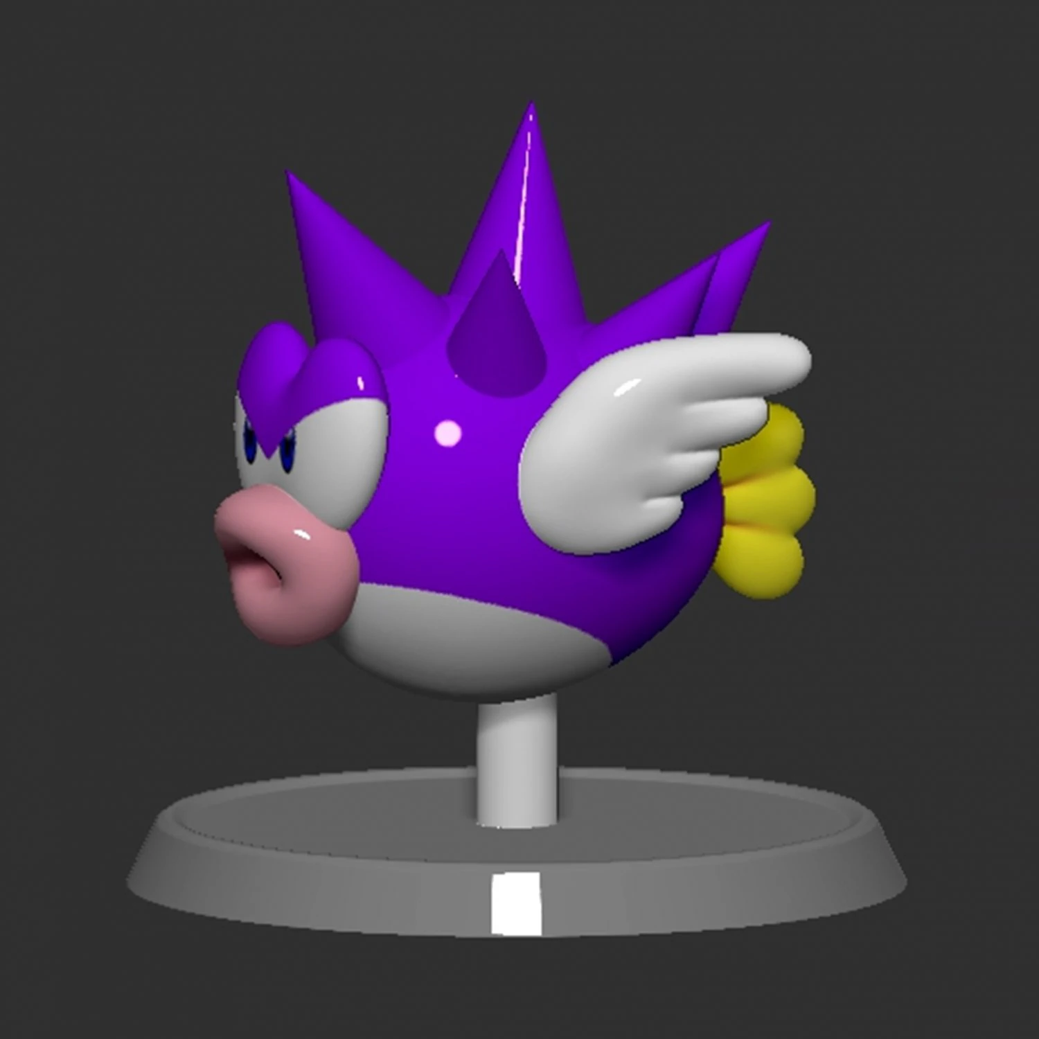 Mario Spiny Cheep Cheep Fish 3D Print Model .c4d .max .obj .3ds .fbx .stl .blend 