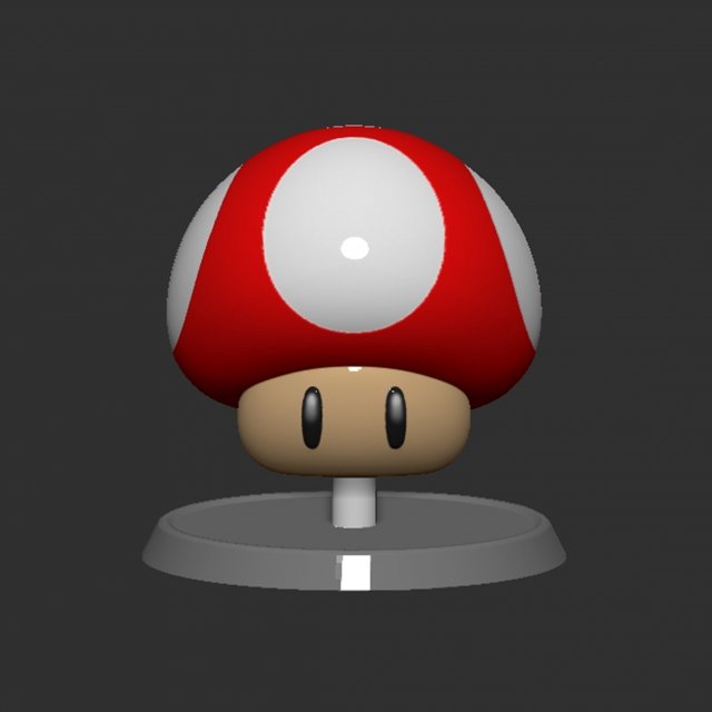 Mario Mushroom Based 3Dプリントモデル .c4d .max .obj .3ds .fbx .stl .blend 