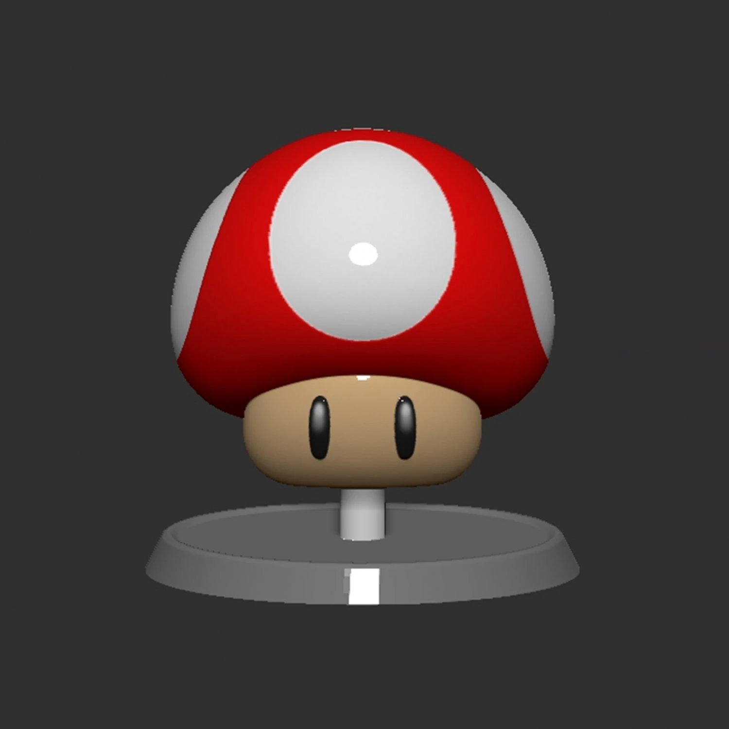 Mario Mushroom Based 3D Print Model .c4d .max .obj .3ds .fbx .stl .blend