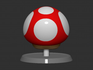 Mario Mushroom Based 3Dプリントモデル