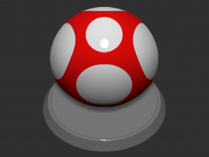 Mario Mushroom Based 3Dプリントモデル
