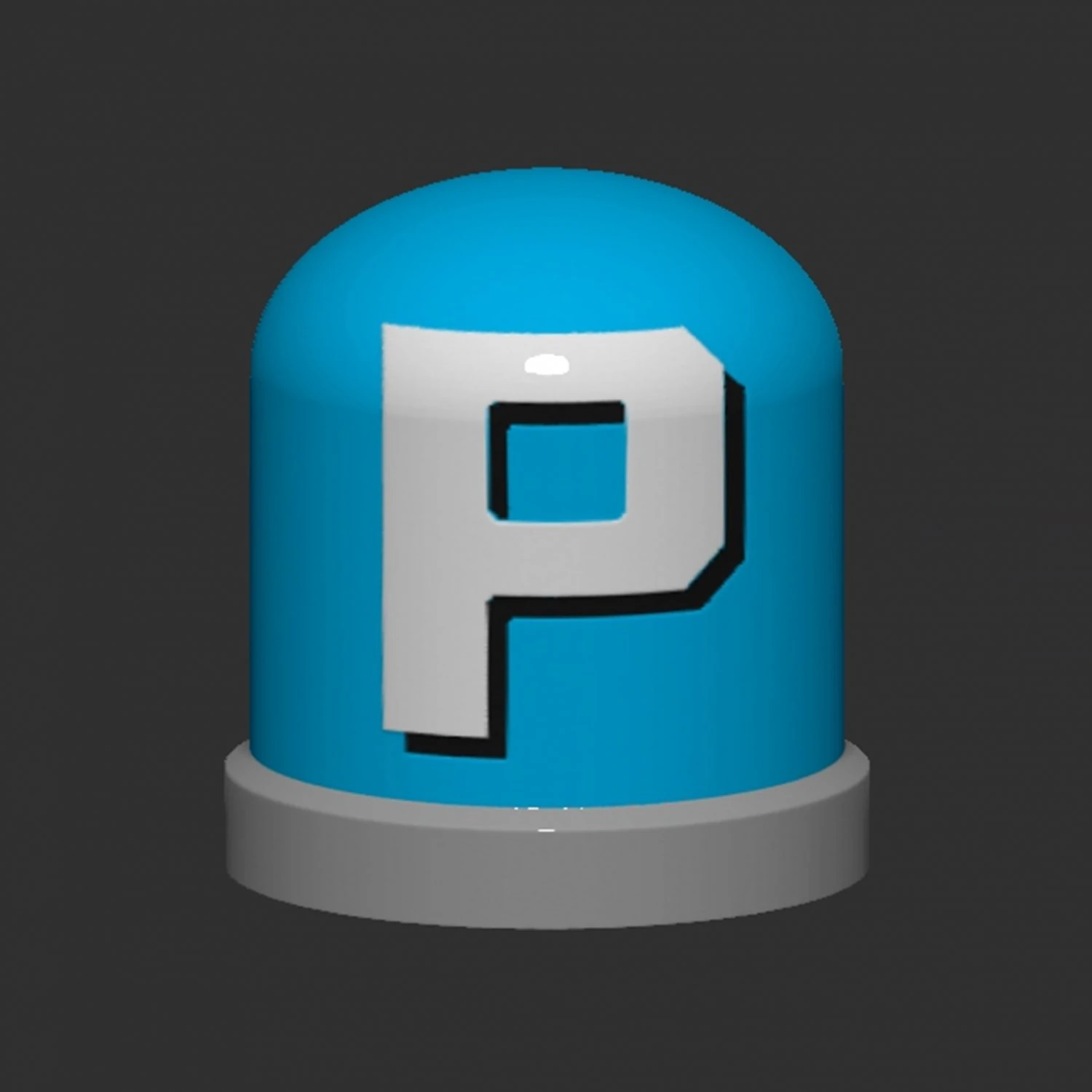 P Switch Button 3D Print Model .c4d .max .obj .3ds .fbx .stl .blend