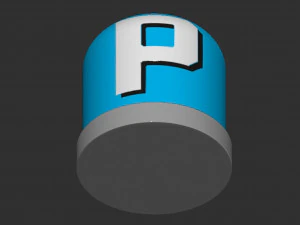 P Switch Button 3D Print Model