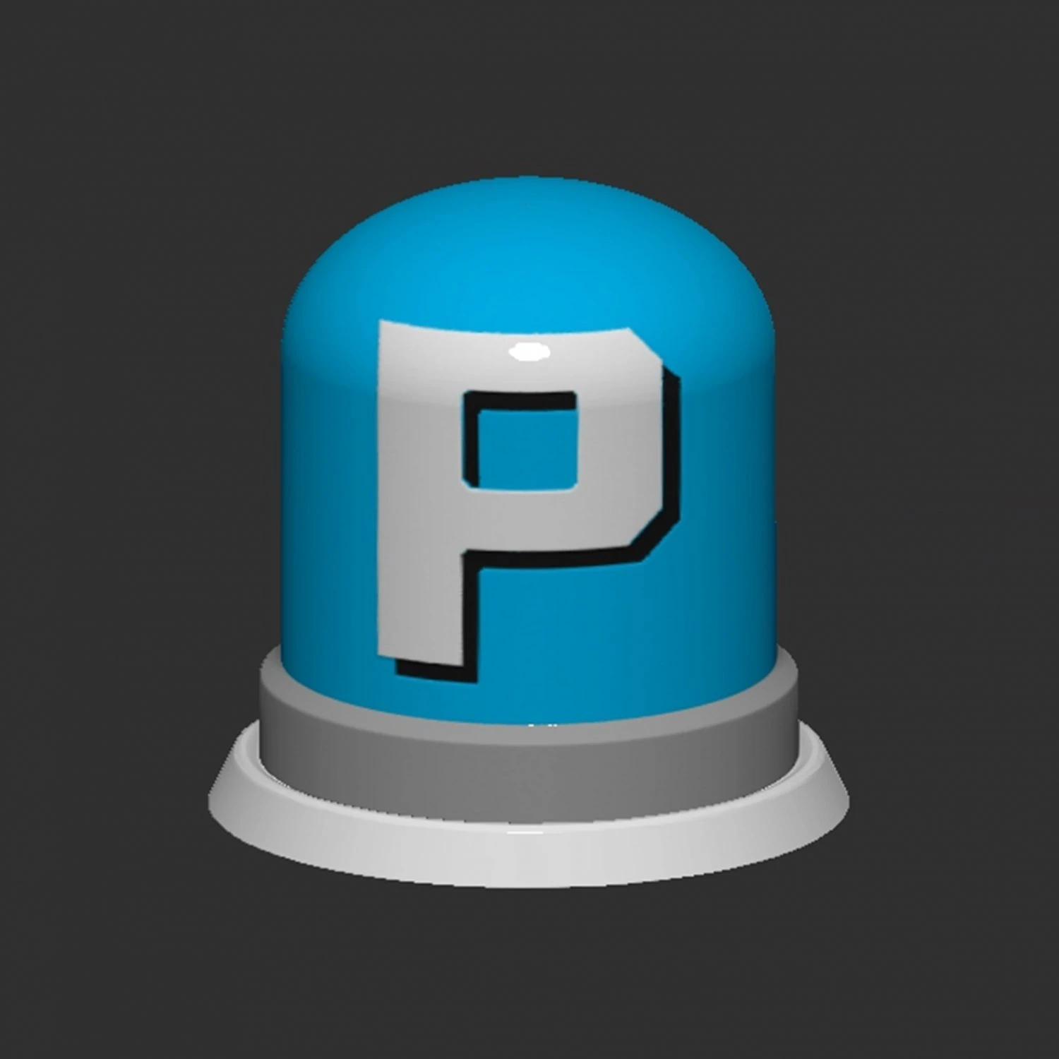 P Switch Button Based 3D Print Model .c4d .max .obj .3ds .fbx .stl .blend 